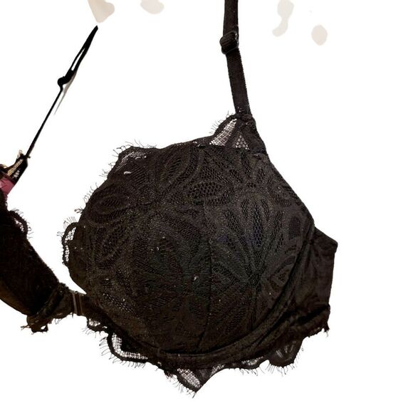 2/$20 Pink Black Lace 32D Push Up Bras - Picture 4 of 7